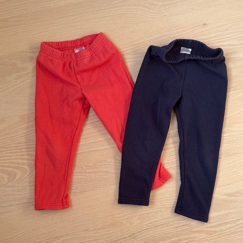 Two pairs carters fleece lined leggings